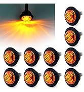 FXC 10x 3/4" Round LED Clearence Light Front Rear Side Marker Indicators Light for Truck Car Bus ...