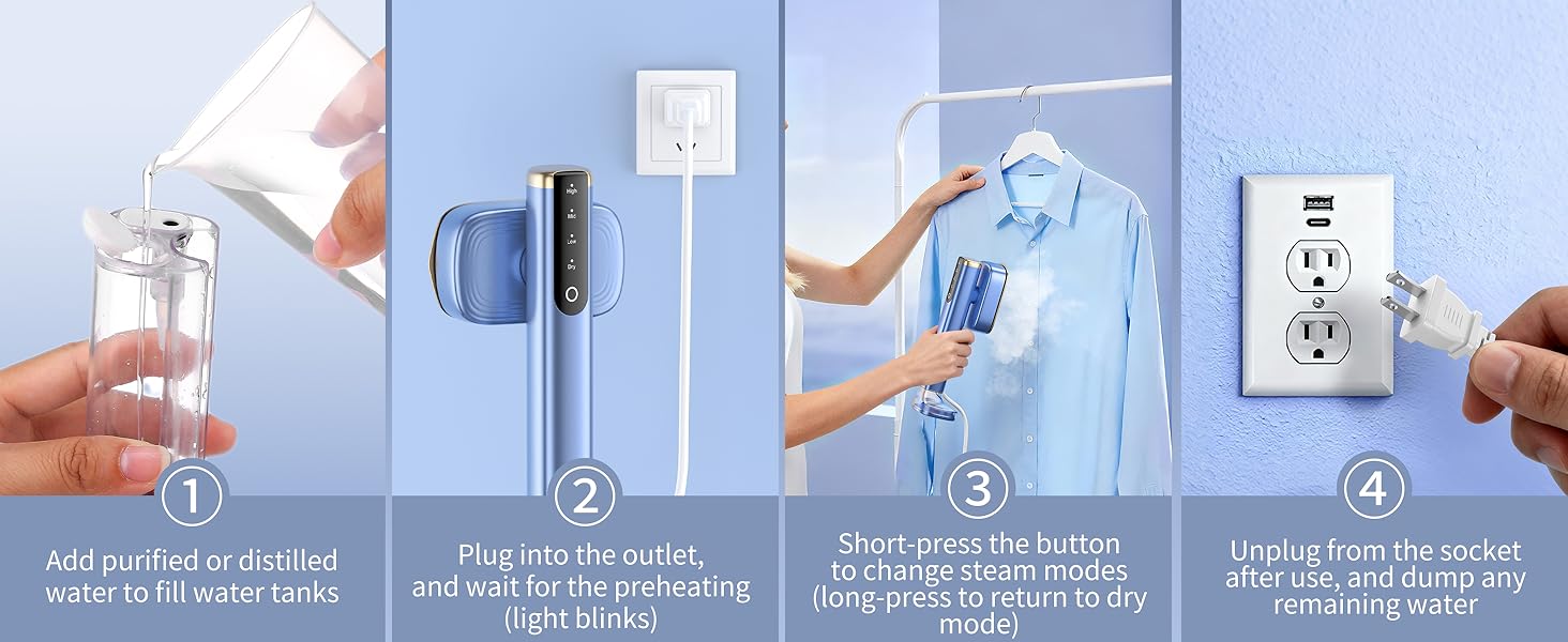 MIYOKO 2-in-1 Garment Steamer for Clothes