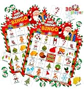 JOYIN 30 Players Christmas Bingo Cards, Xmas Bingo Game for Kids Family Activities, Holiday Winte...