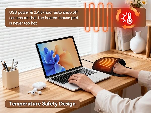 Heated Mouse Pad Hand Warmer for Desk Office