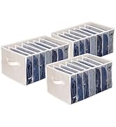 Zilink Upgraded Wardrobe Clothes Organizer with Support Board Clear Jean Organizer for Closet wit...