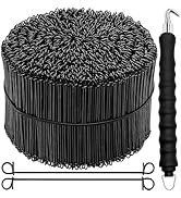 weideer 1001 Pieces Double Loop Rebar Wire Bar Ties 6 Inch 16 Gauge Black with Automatic Rebar Ti...
