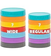 Bedgeta 14 Pack Plastic Mason Jar Lids, 7 Wide Mouth &amp; 7 Regular Mouth Mason Jar Lids with Silico...