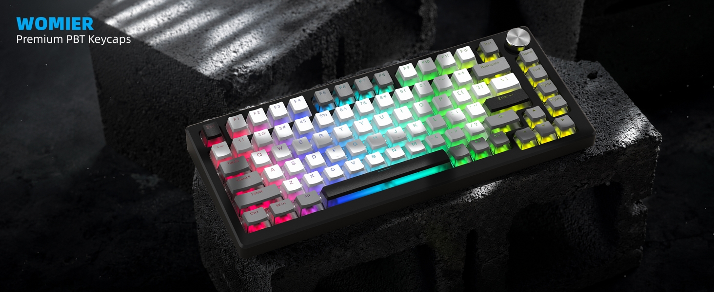 PBT Shine Through Keycaps for mechanical keyboard, Pudding Keycaps 60% 75% 100% Keyboard