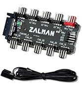 Zalman 10-Port PWM Fan Hub Splitter for 4-Pin PWM & 3-Pin Non-PWM Fans, 12V SATA Connector Powers...