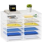 Lavatino 12 Compartments Paper Organizer for Desk, Mesh Literature Organizer, Mail File Sorter Tr...