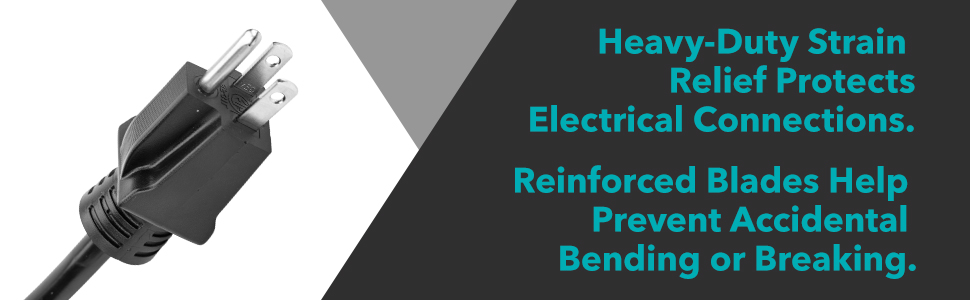 Clear Power 10 ft 3-Wire Heavy Duty Power Cord, Replacement Cord 14/3 SJT