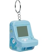 Blue Micro Player Mini Arcade Machine with Keychain, 26 Classic Game Modes Support Music Mini Bui...