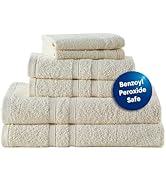 CLOROX Bleach Friendly Towel Set, Quick Dry 100% Cotton Highly Absorbent Lightweight, 2 Bath, 2 H...