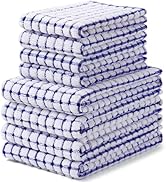 Homaxy Kitchen Towels and Dishcloths Set, 16 x 25 and 12 x 12 Inches, Set of 8 Cotton Terry Kitch...