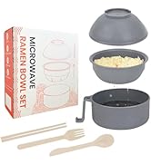 RORBAM Microwave Ramen Cooker,Ramen Bowl With Chopsticks and Spoon,For Office College Dorm Room E...
