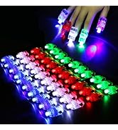 40 Pcs LED Finger Lights, 4 Colors Finger Flashlights, Battery Powered Light Up Finger Ring Toys,...