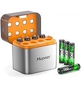 Mupoer Rechargeable AAA Batteries with Box,Battery Box for AA/AAA Rechargeable Battery,Triple A N...