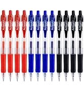 Actsun TMS-444 Gel Pens, 12 Pcs Pens Fine Point Smooth Writing Pens, Retractable Red Black Blue G...
