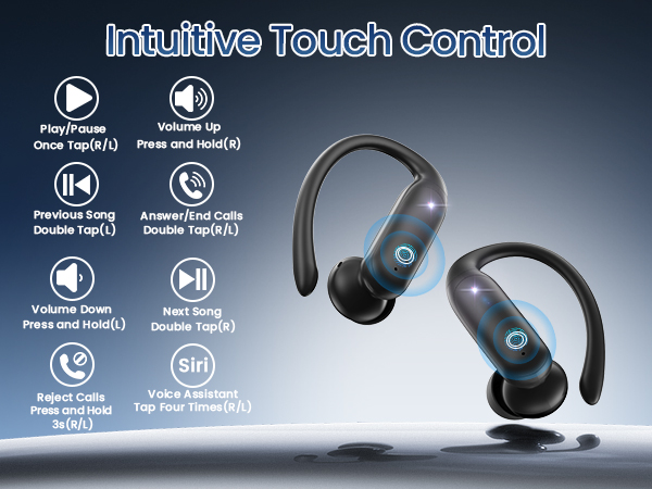Latest wireless earbuds with touchscreen single hand control