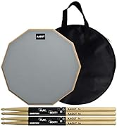 AAGUT Practice Pad with Drum Sticks Set, 12 Inch Marching Band Bass Snare Drums Pads with 4 Hicko...