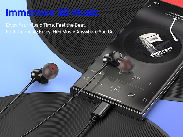 usb c headphones black blue