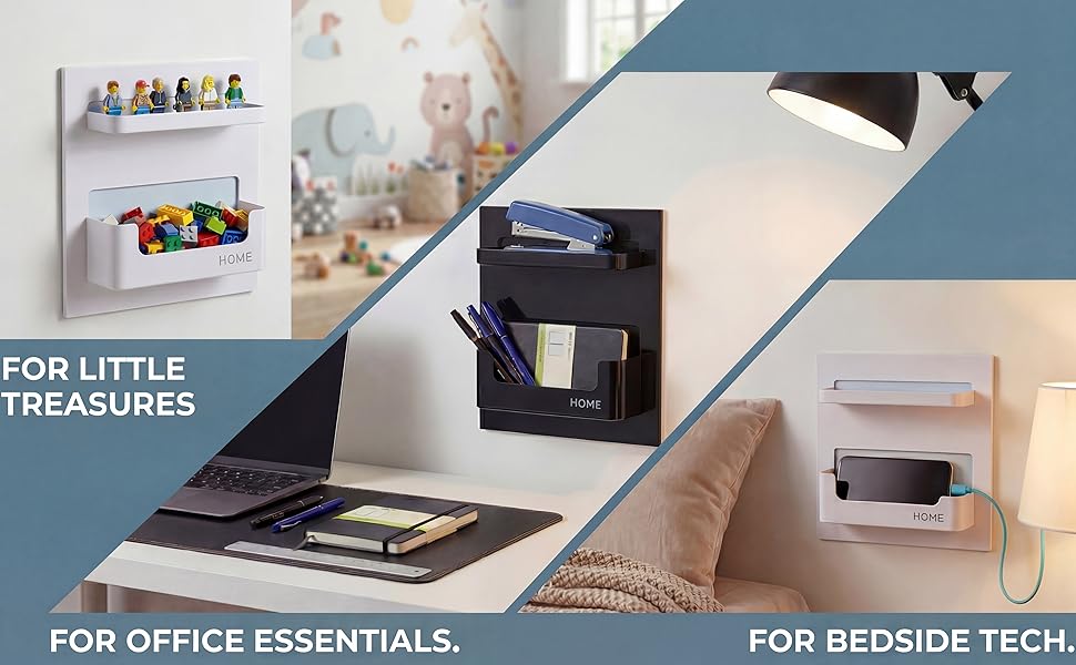 Bedside Shelf with Strong Sticky Gel,Wall Mount Organizer Holder