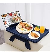 SINWANT Couch Armrest Table, Bamboo Couch Arm Table 360° Phone Holder,Foldable Sofa Arm Tray for ...