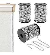 3 Rolls 49.2 Ft Ball Bead Chain Stainless Steel Dog Tag Chain Decorative Beaded Links 4.5mm Rolle...