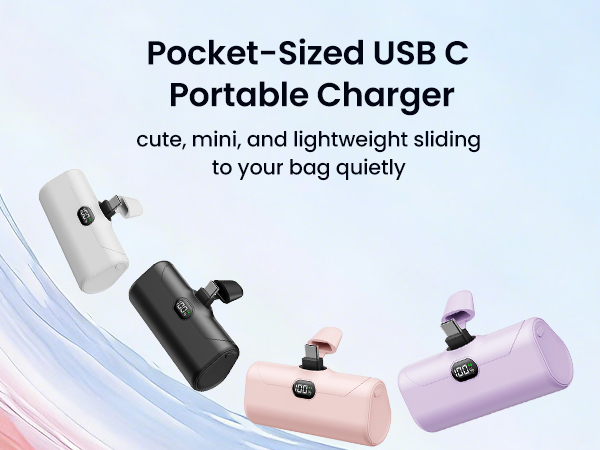 mini pink usb c power bank