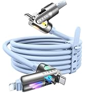 LISEN for iPhone Air Cords Fast Charging 6 FT, 4 in 1 Charging Cable with Light, Multi Charging C...