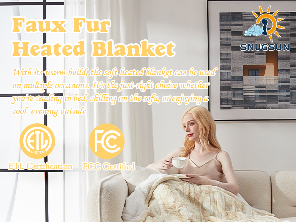 faux fur heated blaneket