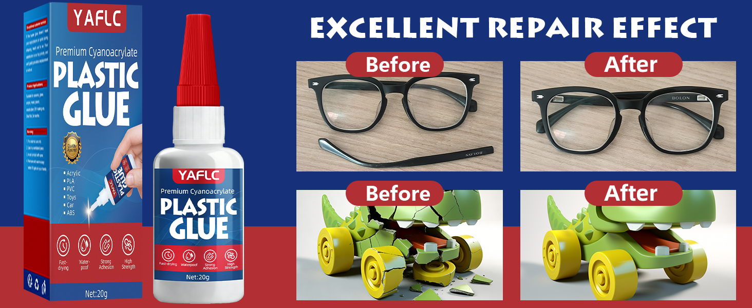 YAFLC Super Glue for Plastic Repair