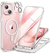 Miracase Glass Series for iPhone 15 Case [Compatible with MagSafe] Full-Body Magnetic Case with B...