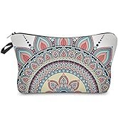 Deanfun Cosmetic Bag for Women, Mandala Flowers Waterproof Makeup Bags Roomy Toiletry Pouch Trave...