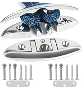 DEDU Folding Boat Cleats 8.5 Inch 2 Pack, Boat Cleats Dock Cleats 316 Stainless Steel 3 Holes, Bo...