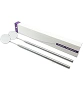 Dental Mirror Front Surface with Handle 2 PCS Set Tooth Mirror Dental Stainless Steel Dentist Too...