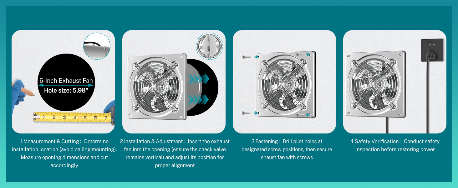 8 inch kitchen exhaust fan