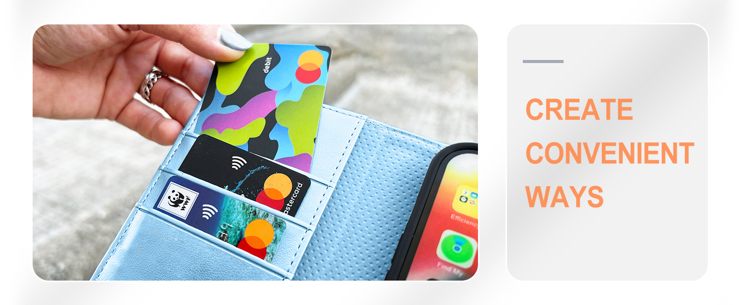 Case for iPhone 13 Wallet Case 6.1-inch, [RFID Blocking] [Card Slot]