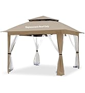 JANCANOPY Khaki Gazebo Cover Compatible with CoolSpot 11'x11' B07QYMDP3D,B08GKHZ4SX,B08GKJ2J22,B0...