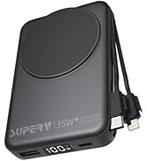 SUPERV Magnetic Portable Charger Power Bank 10000 mAh, 35W LED Display Fast Charging Battery Pack...