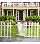 Garpans 52" W x 44" H Outdoor Vinyl Picket Fence Gate Vinyl Gate Kit with Fence Wings No Dig Gate...