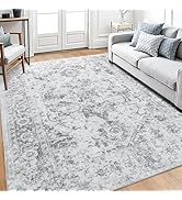 Area Rug 6x9, Washable Rug for Living Room, Large Area Rugs for Bedroom, Vintage Rug 6x9 for Dini...