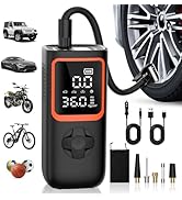 KOLTGOO Tire Inflator Portable Air Compressor - 150PSI Cordless Air Pump for Car Tires with Press...