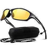 LINVO Polarized Sports Sunglasses Men Women UV400 Protection Wrap Around Goggles for Running Cycl...