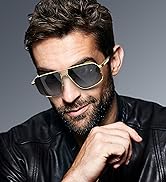 LUENX Aviator Sunglasses for Men Square Polarized Polygon Sun Glasses UV400 Protection