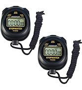 MUSHPORT 2 Pack Digital Stopwatch Timer with ON/Off Countdown, AAA Battery Included, Large Displa...