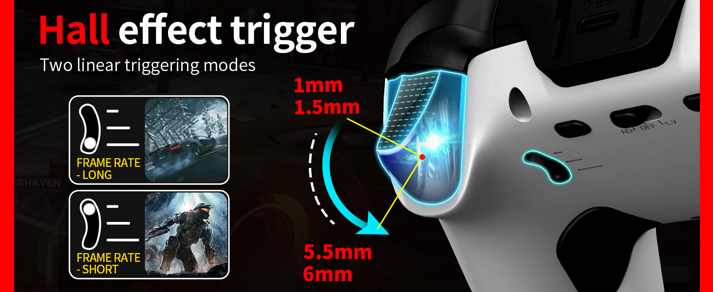 Hall trigger with travel lock, flexibly set game mode according to the game