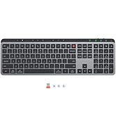 MEETION K9990 Slim Wireless Bluetooth Keyboard, Low Profile Quiet Typing, 3-Device Switching (2.4...