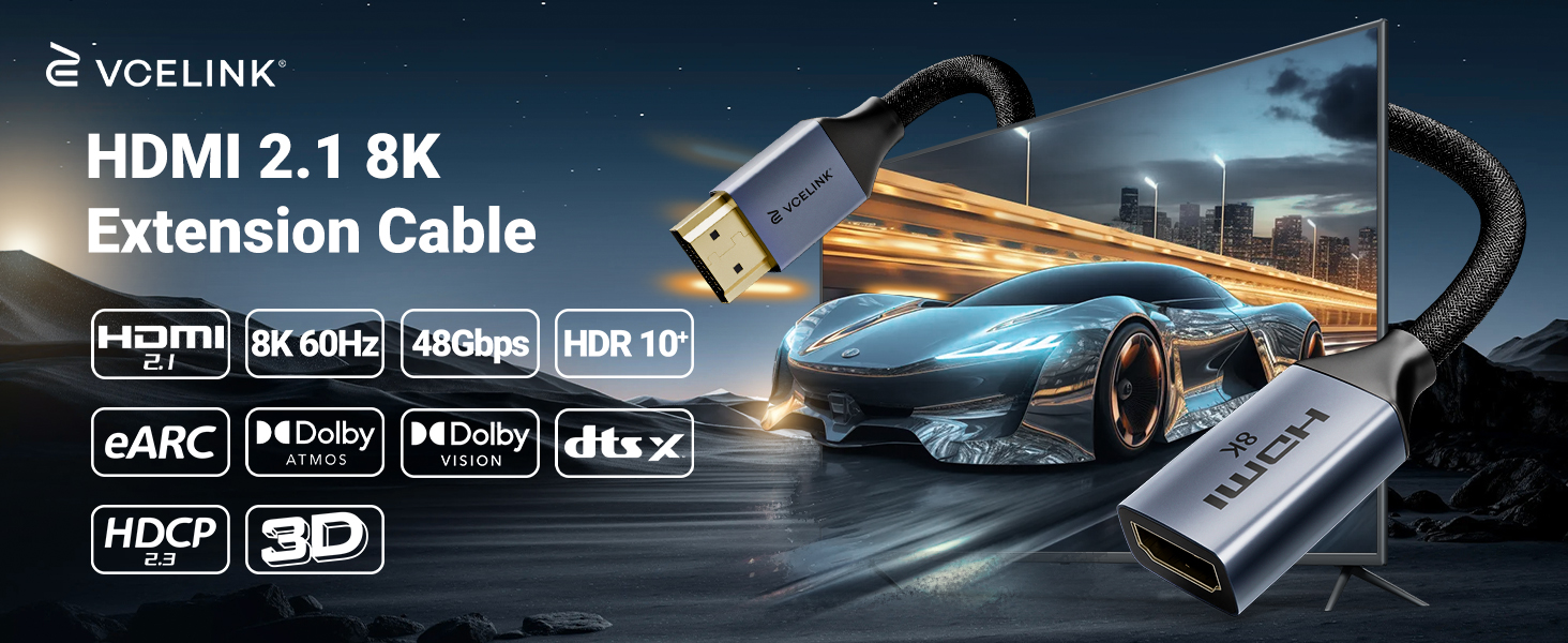 hdmi extension cable 1ft hdmi 2.1 8K
