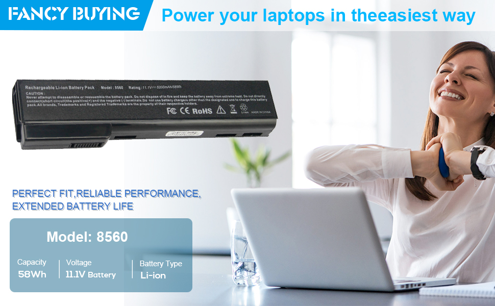 HP EliteBook 8460p, EliteBook 8460w, EliteBook 8560p, ProBook 6360b, ProBook 6460b Laptop Battery