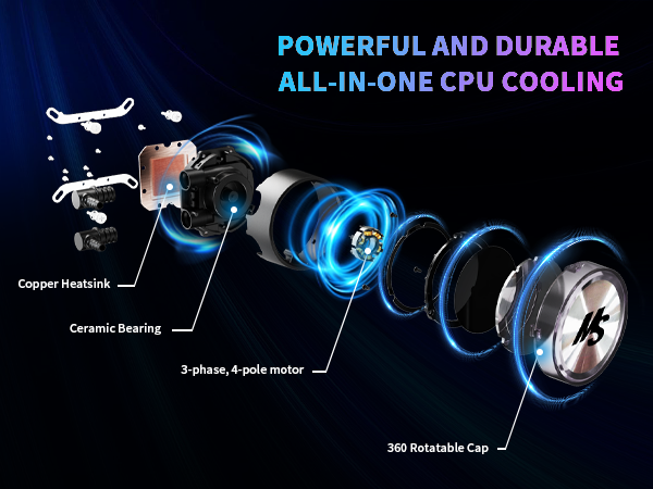 Our aio cpu cooler ensures powerful and durable performance with premium materials