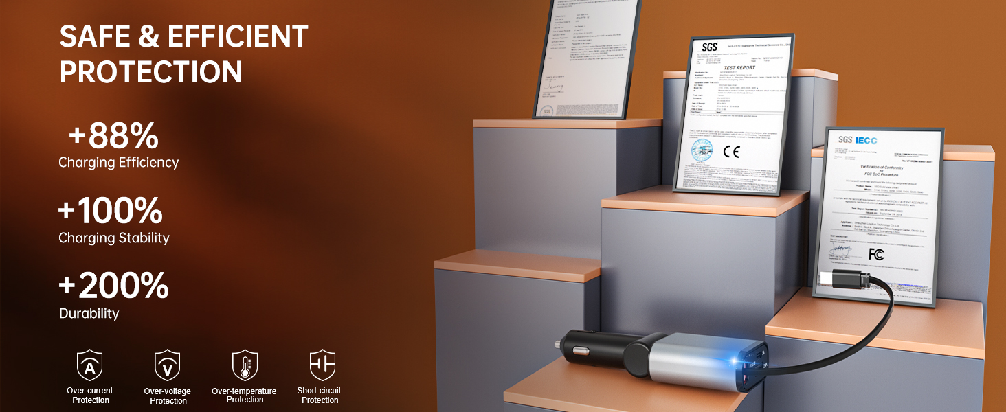 4 in 1 car charger retractable car charger iphone retractable car charger 4 in 1 fast car phone