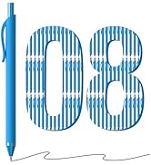 InkSlick 108 Pack Black Pens - Bulk Pens 1.0mm Medium Point Ballpoint Pens Smooth Writing No Blee...