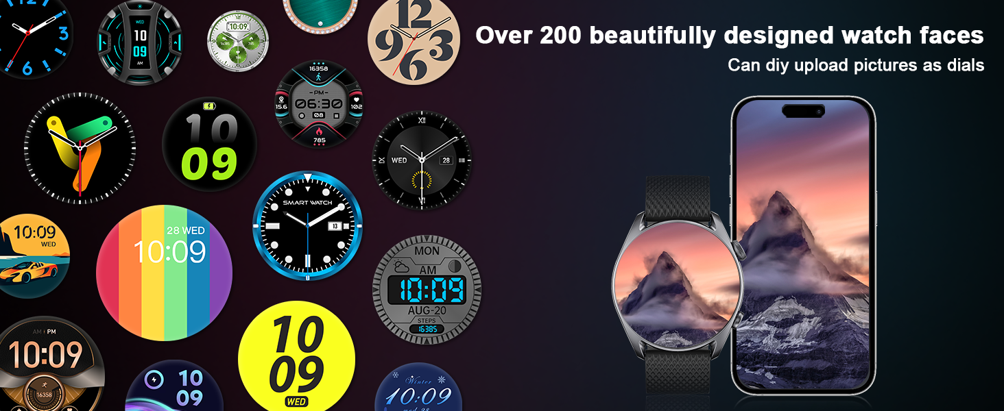 This smart watch has more than 260 watch faces for you to choose